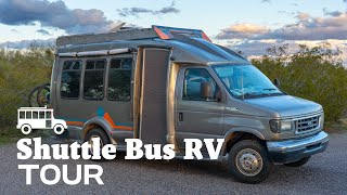 Shuttle Bus RV Tour | Full Kitchen | Hidden Toilet | Permanent Shower