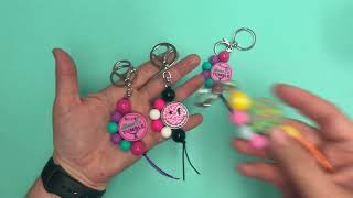Curved/Wavy Silicone Beaded Keychains & Lanyards