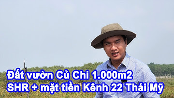 Đất vườn Củ Chi 2,5 tỷ 1001m2 xã Thái Mỹ mặt tiền kênh 22