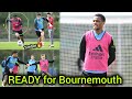 Inside training today  building up to bournemouth  all players available for the clash