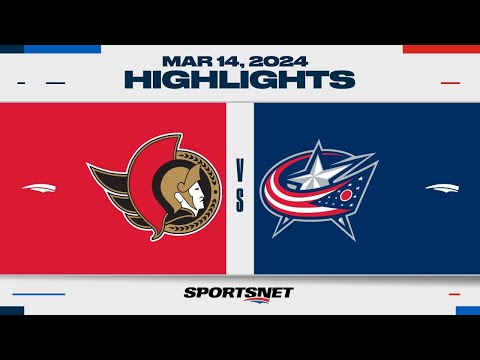 NHL Highlights | Senators vs. Blue Jackets - March 14, 2024
