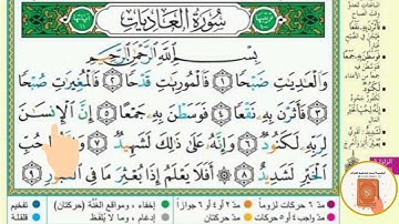 برنامج حفظ جزء عم في شهر ونصف - اليوم الخامس عشر- سورة العاديات