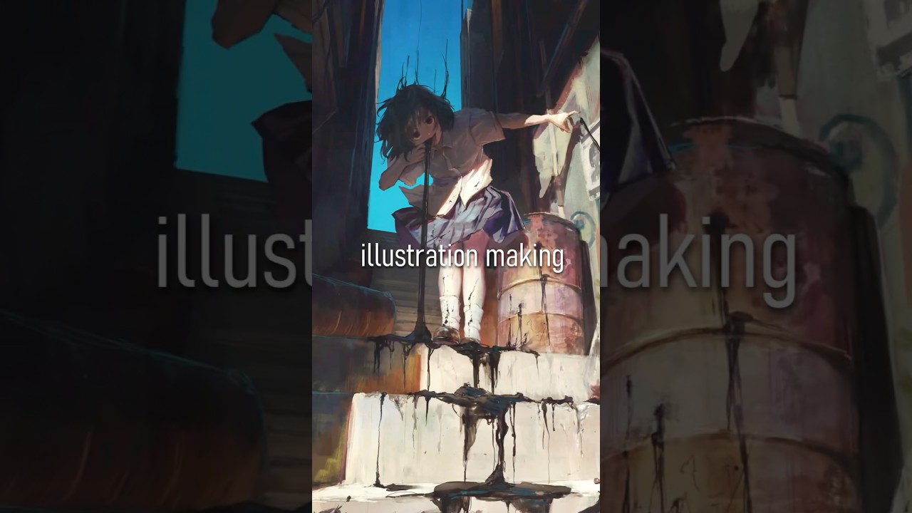 イラストメイキング「青と黒」