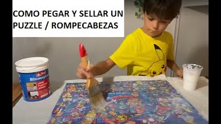 Como sellar y pegar un puzzle, sellar rompecabezas diy 