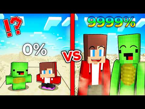 STRETCH BATTLE in Minecraft - JJ And Mikey From 0% To 9999% Stretching