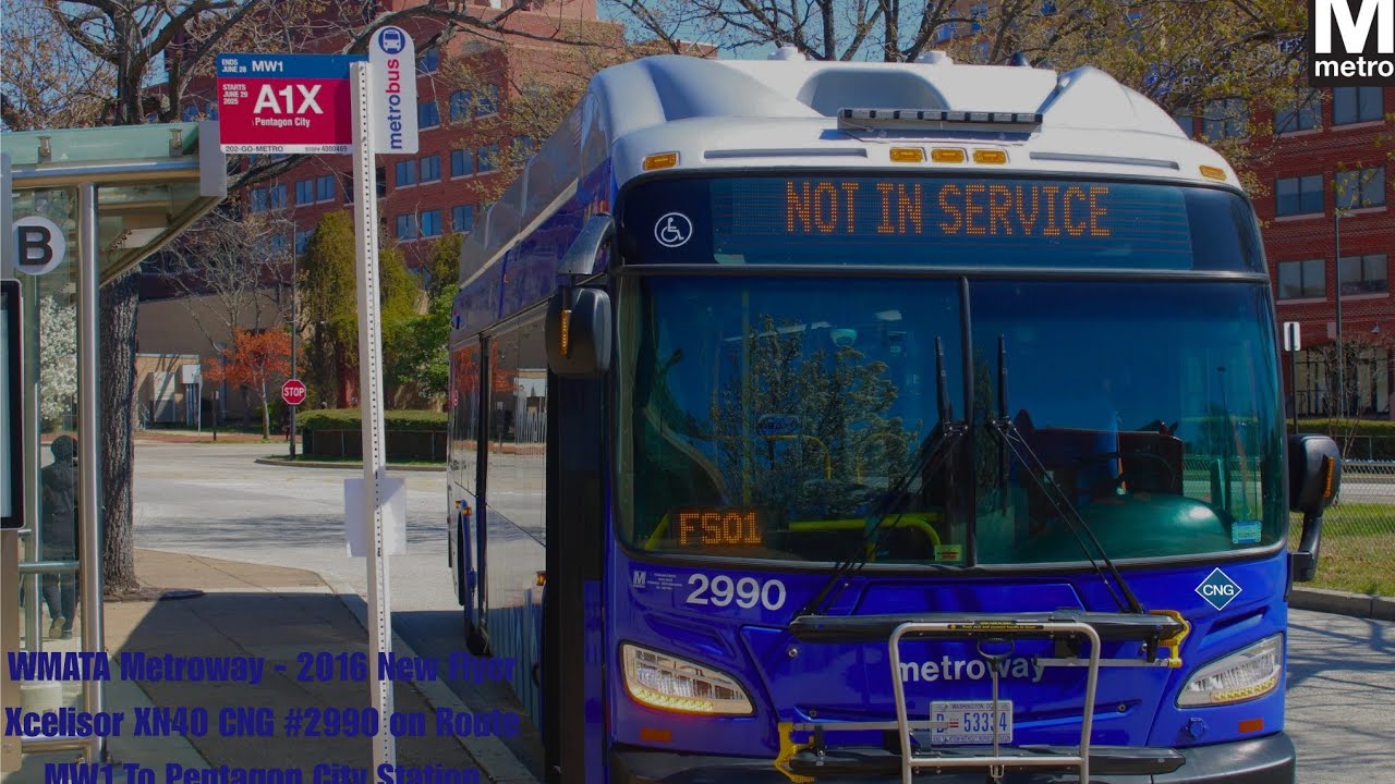 WMATA Metroway - Ride Aboard New Flyer 2016 Xcelsior 🔷️XN40🔷️ #2990 to Route MW1 To Pentagon City