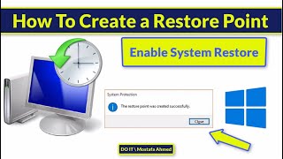 how to enable system restore and create restore point in windows 10 from system protection