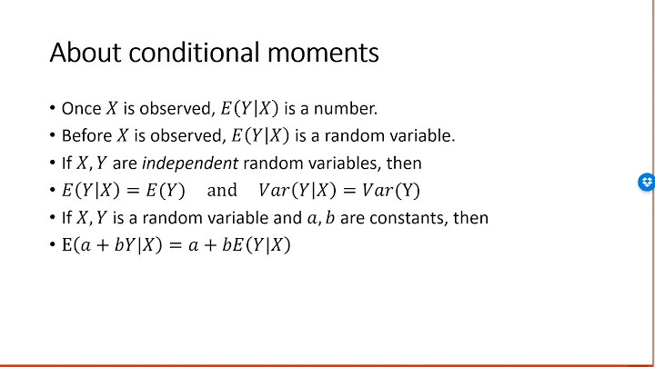 Conditional expectation and conditional variance