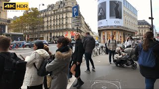 Paris Boulevard Haussmann Walking (4K HDR)