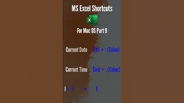 MS Excel Keyboard Shortcuts for Mac OS - Part 9
