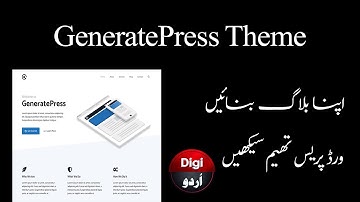 GeneratePress Theme Customization in Urdu Hindi - Best Blogging Theme Ultra Fast