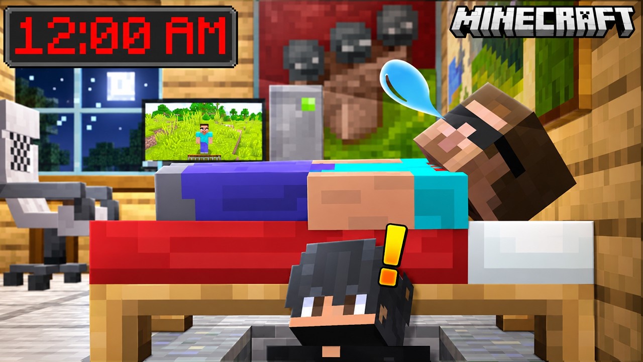 I Spent 24Hours in Proboiz95 Secret Minecraft House!