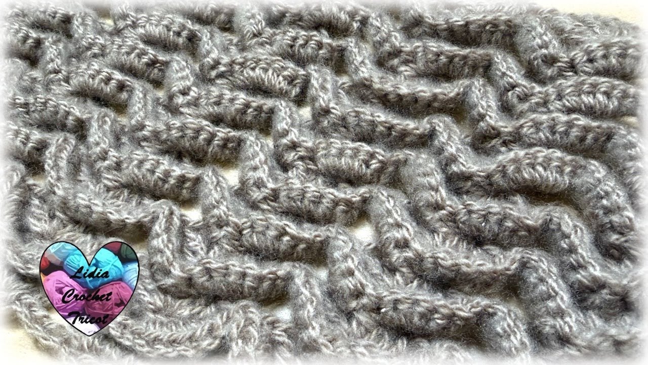 POINT VAGUE EXTREME 3D FANTAISIE TUTORIEL CROCHET/ PUNTO ONDAS EN RELIEVE CROCHET 3D TUTORIAL #tuto