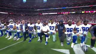 Entire Dallas Cowboys team takes a knee before national anthem HD (2017)