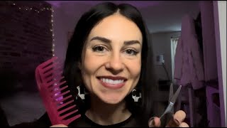 ASMR COZY REALISTIC HAIRCUT | Brushing, Snipping, Water Sounds