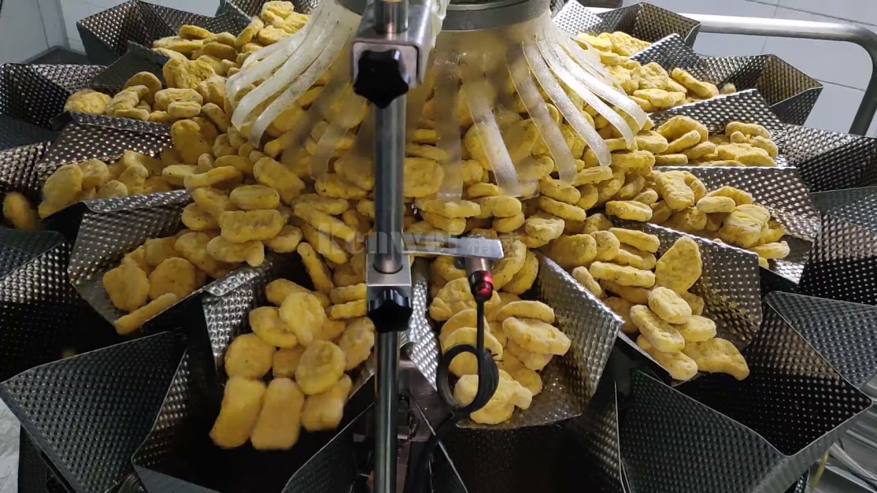 KENWEI 14 head combination weigher for fried chicken nuggets envasadora vertical multicabezales