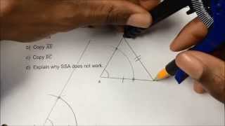 Day 14 HW   #4   Constructing Congruent Triangles  (Why Doesn't SSA Work?)