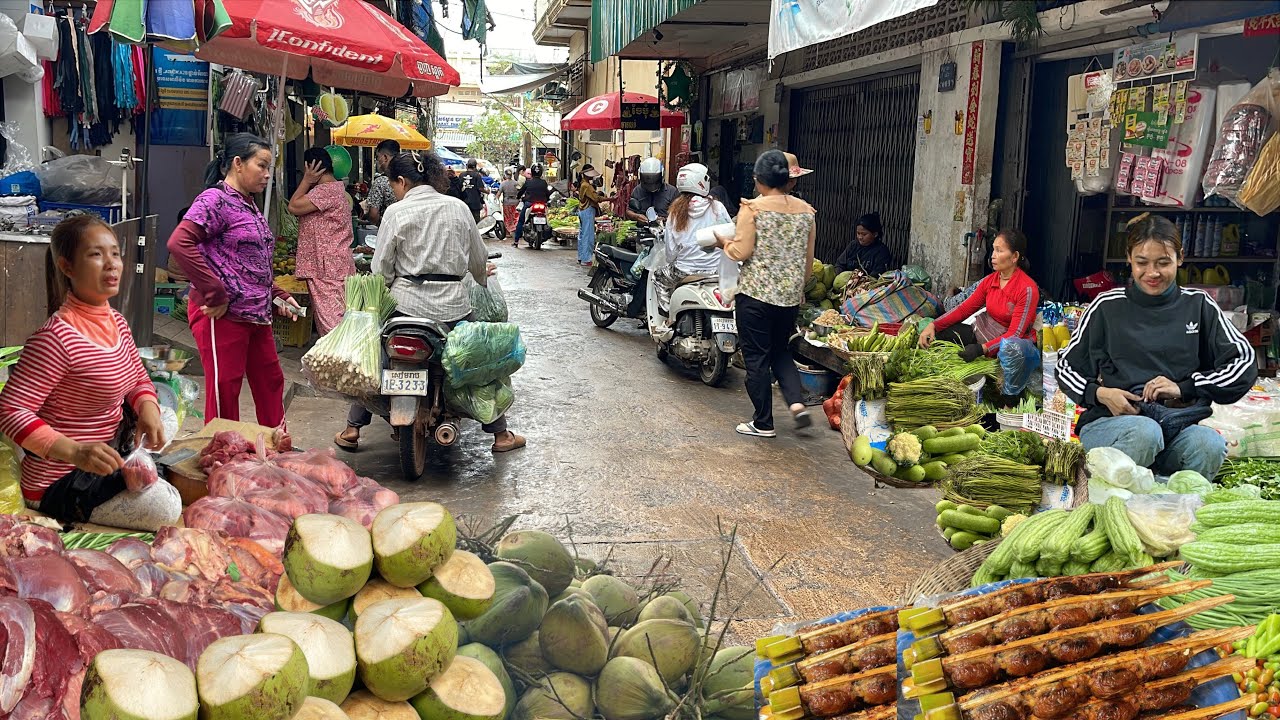 Best Cambodia Street Food Tour  -  Amazing Cambodian Food Market Scenes @countryside