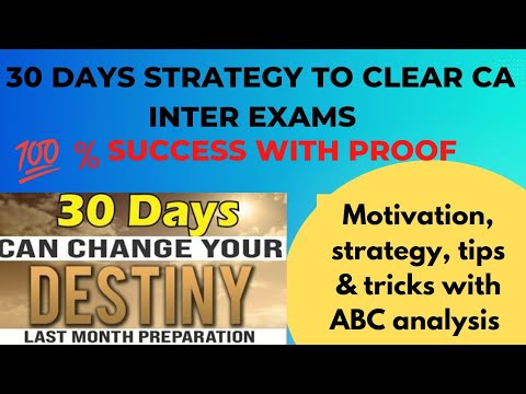 How To Clear CA Exams In Last 30 Days | Preparation Strategy | PASS CA ...