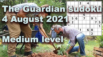 Sudoku solution – The Guardian sudoku 4 August 2021 Medium level