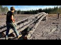 ||SUMMERS ARE SHORT IN ALASKA|| 62 huge House Logs/Stripping Ground for Pond/Road Build