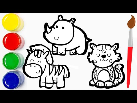 drawings of animals Very easy drawings - carnivorous animals to draw wild  lion (face) - Cat color 🟢 - YouTube
