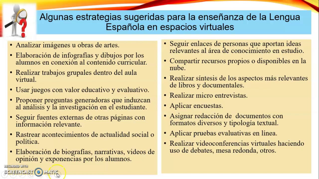 Estrategias Para La Enseñanza De La Lengua Española Virtual Youtube