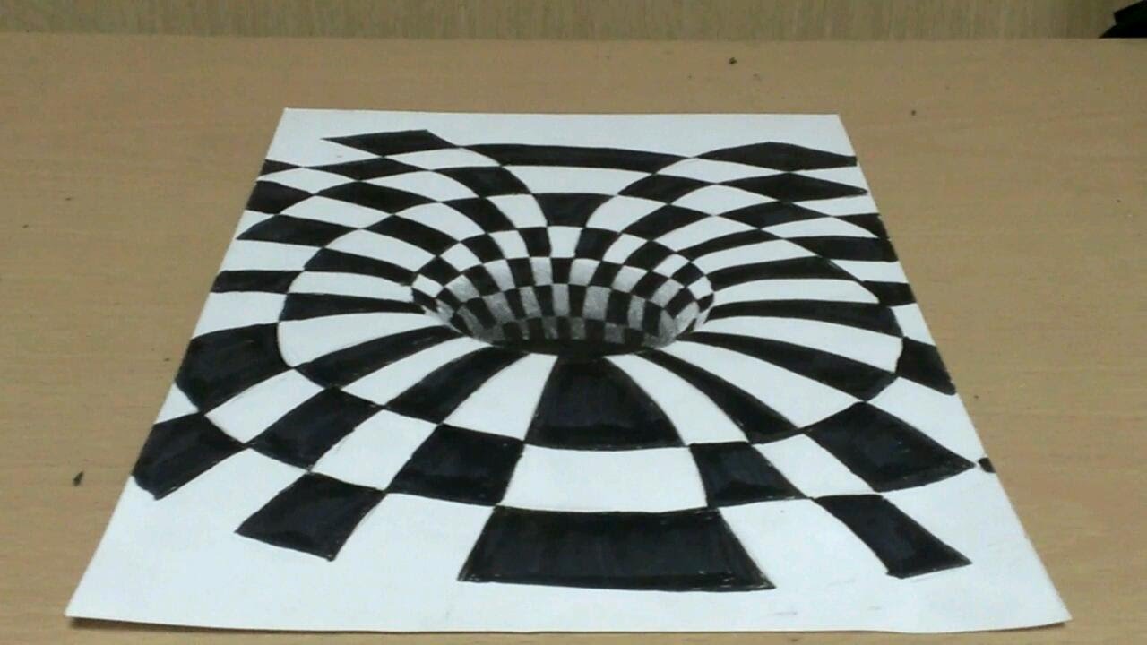 トリックアート 紙にオシャレな穴を開ける方法 3d Trick Art Youtube