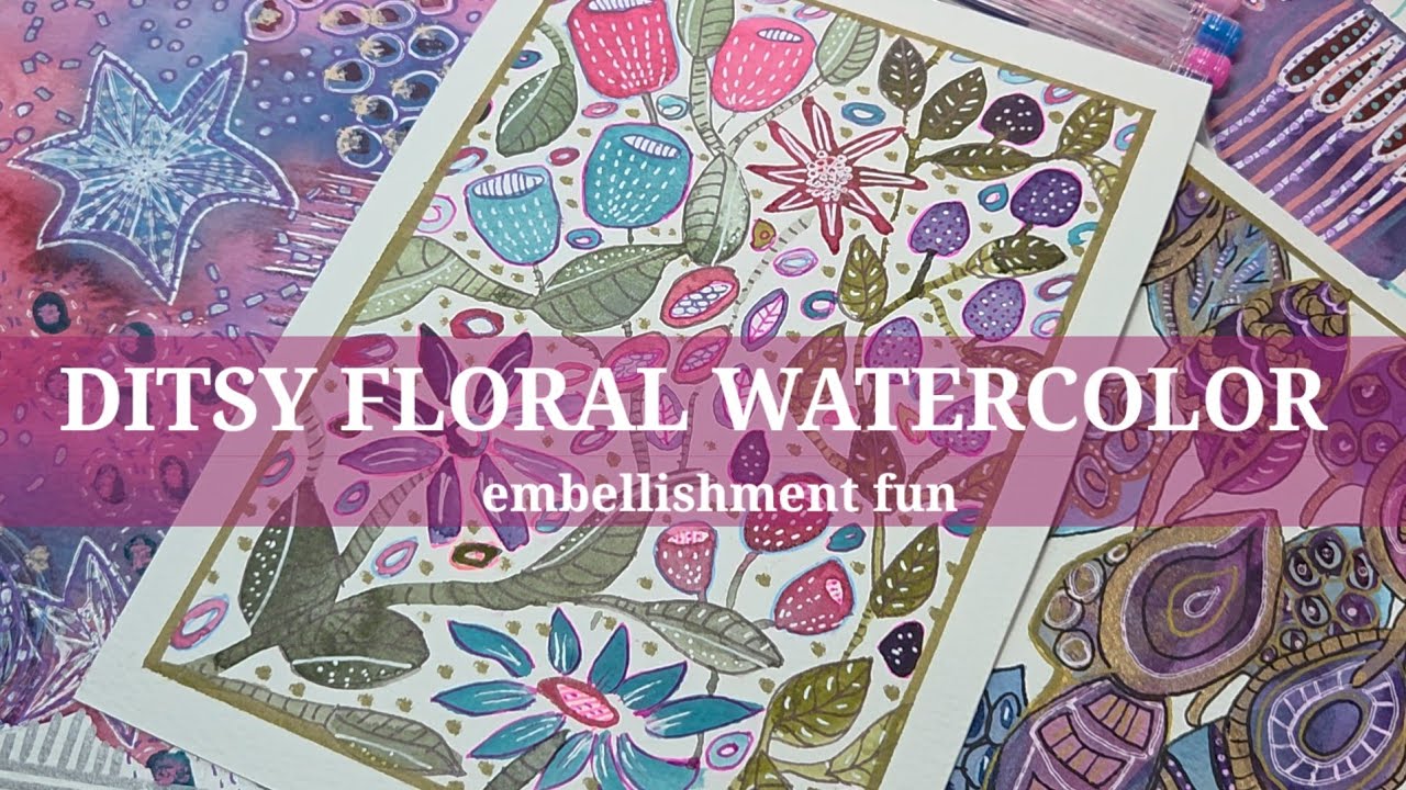 DITSY DOODLE FUN! Mixed Media your ABSTRACT WATERCOLOR - YouTube