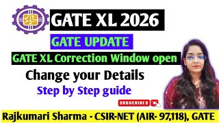 “🔥 GATE 2026 Correction Window OPEN | How to Update Your Details | GATE Update by Rajkumari Sharma”