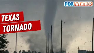 Tornado Damages Properties, Tosses Debris Outside Hawley, Texas