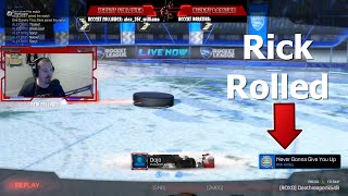 WE GOT RICK ROLLED!!!-Rocket League Funny Moments