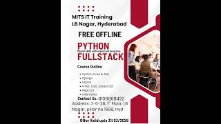 Python Free Offline Course in LB Nagar Hyderabad | MITS IT Training | Near Metro | Call 8106868422