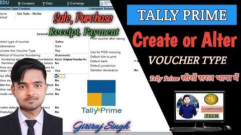 How to Create, Alter & Delete Voucher Type in Tally Prime I Tally Main Voucher Type Kaise Banaye