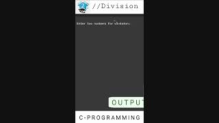 Division using c programming | #shorts #cprogramming #clanguage