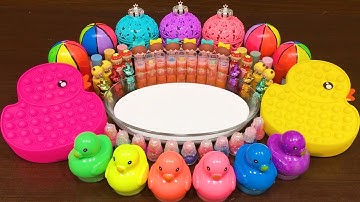 Series #6  RAINBOW DUCK Mix Random into Glossy Slime Satisfying Slime!!!