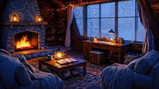 Extreme Blizzard Night Cabin ❄️🔥 The Storm Continues… Cozy Fireplace &amp; Snowstorm Ambience (2 Hours)