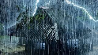 ⛈️Heavy Rain & Thunderstorm Sounds to Sleep Instantly | Night Rain Thunder on Tin Roof | White Noise