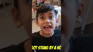 a wasp stung me! Painful full video @jancyfamily #jancyfamily #hornet #vlog #family