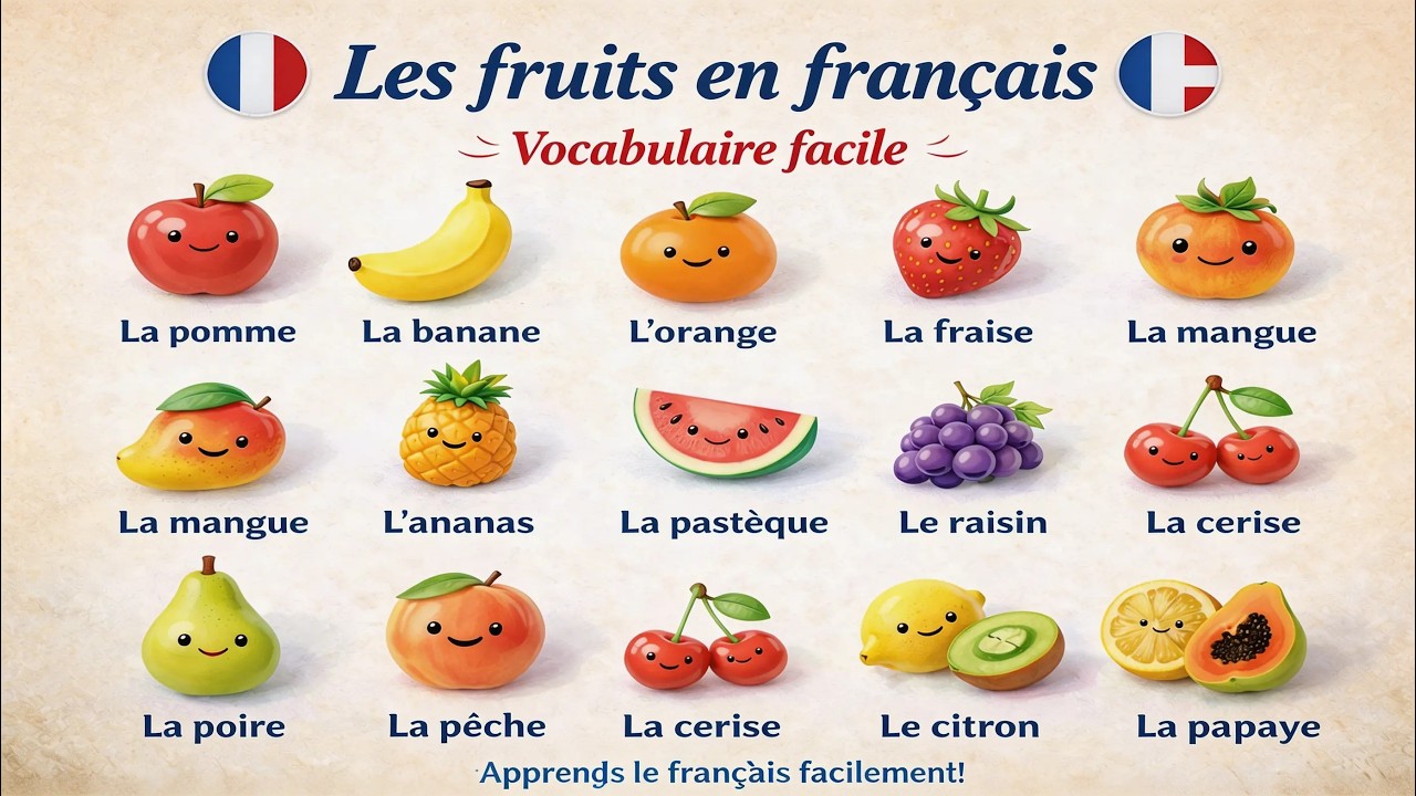 Aprende las Frutas en Francés | Nombres y Pronunciación para principiantes