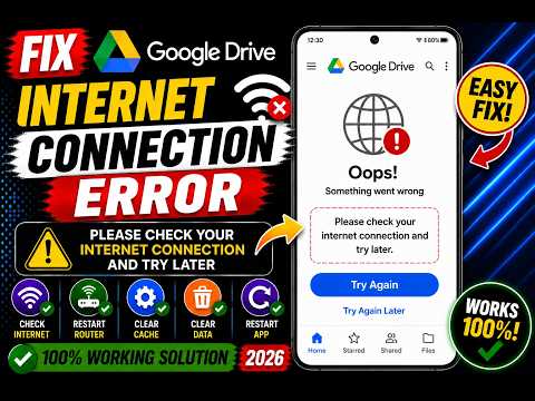 Fix Google Drive Internet Connection Error | Please Check Your Internet Connection and Try Later Fix