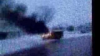 Raw:  School Bus Strikes Tree, Catches On Fire