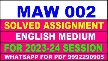 maw 002 solved assignment 2023-24 | maw 2 solved assignment in english 2024 | maw 2 2024