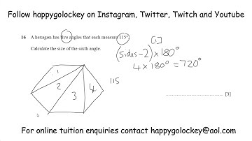 Finding missing angle of a hexagon maths question of the day GCSE revision 2020 Specimen paper