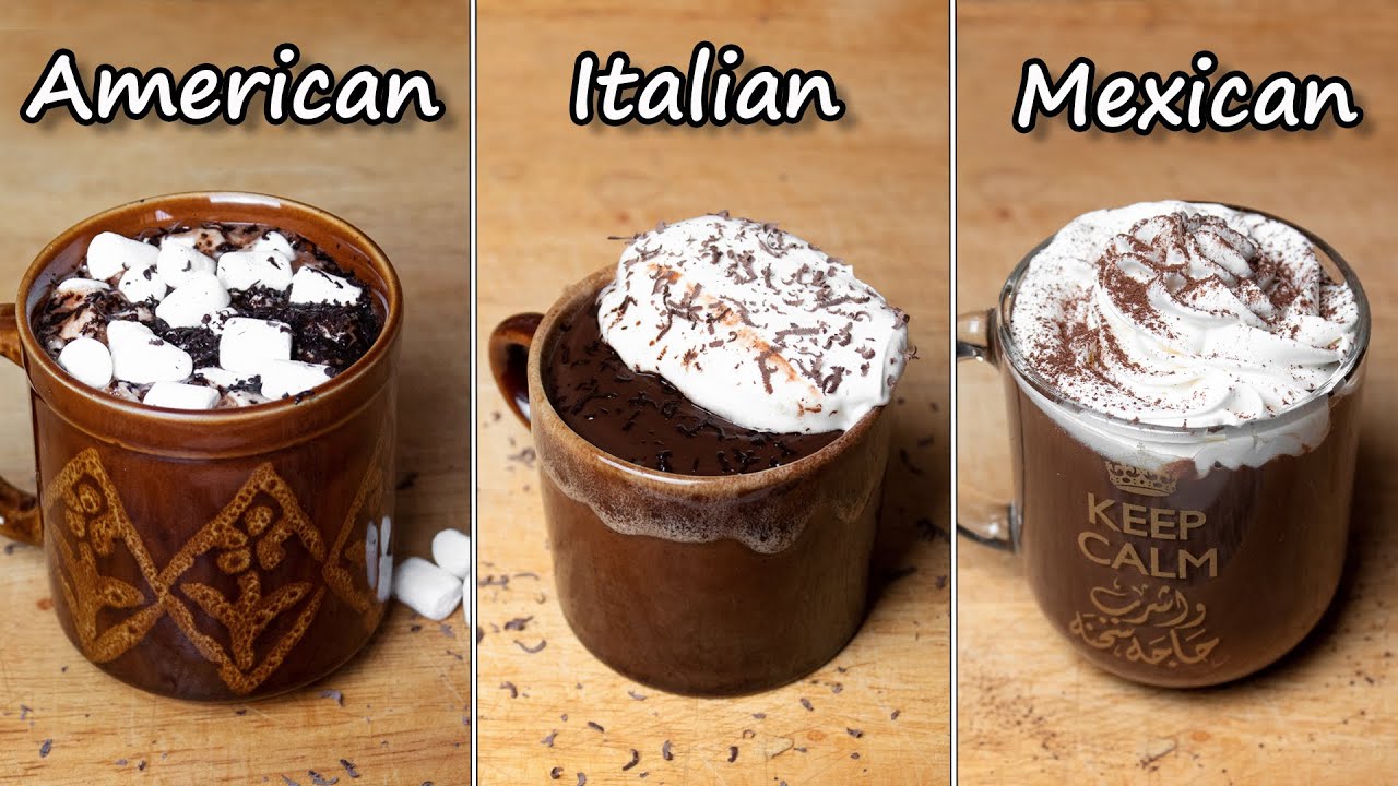American vs Italian vs Mexican Hot Chocolate- Review / مشروب الشوكولاتة الساخن (هوت تشوكلت) ب3 نكهات
