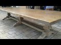 Massive Reclaimed Wood Farm Table to Indiana 13ft x 55in Triple Pedestal - video walk around Massive Reclaimed Wood Farm Table to Indiana 13ft x 55in Triple Pedestal - video walk around