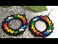 🌈 Beaded Rainbow Earrings 🌈 Multicolor Earrings (0116)