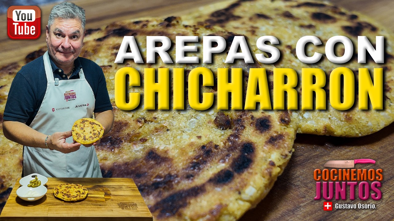 Como hacer AREPAS CON CHICHARRON 💯