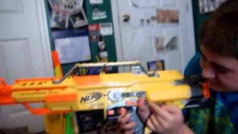 Nerf stampede unboxing and shooting
