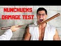 Hit with NUNCHUCKS Experiment *INSANE STINGING PAIN* | Martial Arts Weapon Damage Test VS My Legs